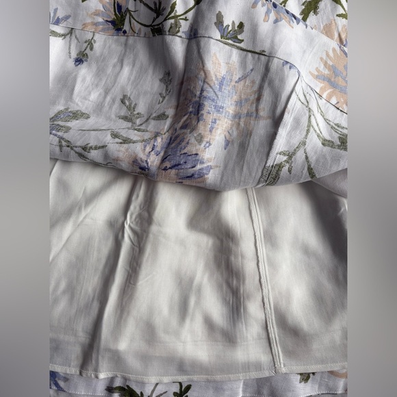 NEW Reformation Janu Midi Linen Dress Serenity White Blue Floral | US 2 / UK 6 - Picture 14 of 15